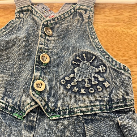 80s vintage very rare Osh Kosh vest back overalls acid wash - Picture 1 of 5